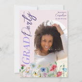 ワイルドフラワーモダン卒業パーティー2025アーチフォト 招待状 (正面)