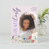 ワイルドフラワーモダン卒業パーティー2025アーチフォト 招待状 (スタンド正面)