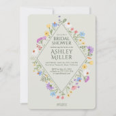 ワイルドフラワーモダン素朴ブライダルシャワー 招待状 (正面)