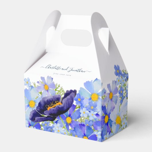 ワイルドフラワーモダン結婚の感謝 フェイバーボックス (正面サイド)