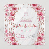 ワイルドフラワーモダン結婚式招待状 招待状 (正面/裏面)