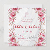 ワイルドフラワーモダン結婚式招待状 招待状 (裏面)