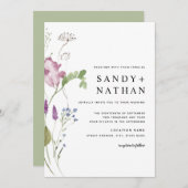 ワイルドフラワーモダン結婚式招待状 招待状 (正面/裏面)