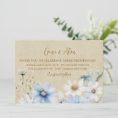 ワイルドフラワーモダン結婚式招待状 招待状 (スタンド正面)