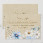ワイルドフラワーモダン結婚式招待状 招待状 (正面/裏面)