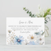 ワイルドフラワーモダン結婚式招待状 招待状 (スタンド正面)