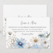 ワイルドフラワーモダン結婚式招待状 招待状 (正面/裏面)