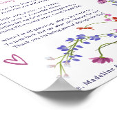 ワイルドフラワーモダン1回目の誕生日タイムカプセル ポスター (角)