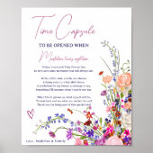 ワイルドフラワーモダン1回目の誕生日タイムカプセル ポスター (正面)