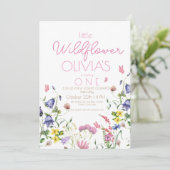 ワイルドフラワーモダン1回目の誕生日パーティー 招待状 (スタンド正面)