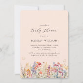 ワイルドフラワーモダン、ベビーシャワー 招待状 (正面)