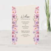 ワイルドフラワーモダン・ベージュ結婚の折り曲げ プログラム (正面)