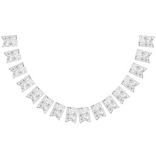 ワイルドフラワーモノクロ バンティングフラッグ