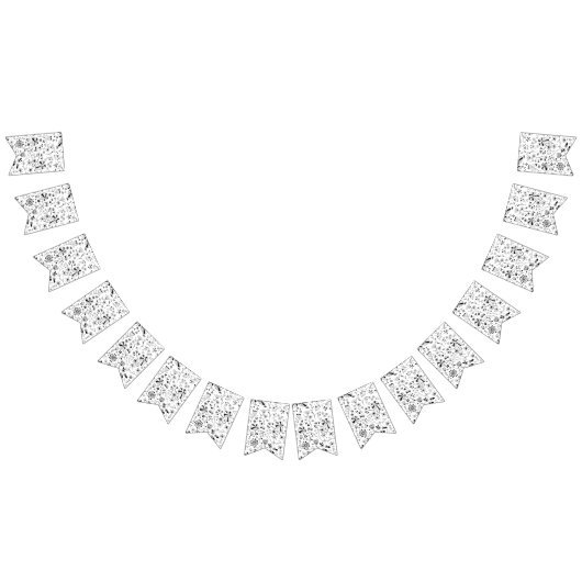 ワイルドフラワーモノクロ バンティングフラッグ (全)