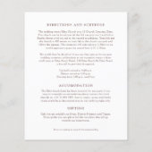 ワイルドフラワーモノグラムシンプル秋の結婚式ゲスト情報 (裏面)