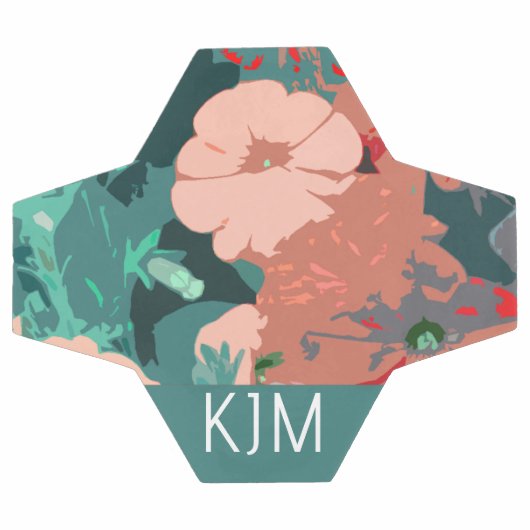 ワイルドフラワーモノグラムフローラルウェディングバースデーギフト サッカーボール (フラット)