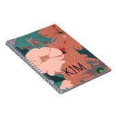 ワイルドフラワーモノグラムフローラ名前をカスタムするギフト ノートブック (右側)