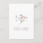 ワイルドフラワーモノグラムブラウン秋の結婚式ゲスト情報 エンクロージャーカード (正面)