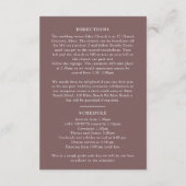 ワイルドフラワーモノグラムブラウン秋の結婚式ゲスト情報 エンクロージャーカード (裏面)