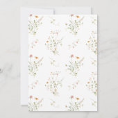 ワイルドフラワーモノグラムモダンリース1日遠くに 招待状 (裏面)