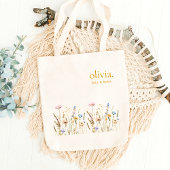 ワイルドフラワーモノグラム名エレガントフローラ トートバッグ