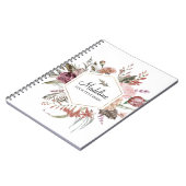 ワイルドフラワーモノグラム名 ノートブック (左側)