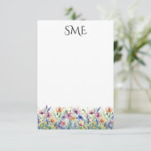 ワイルドフラワーモノグラム文房具 サンキューカード (スタンド正面)