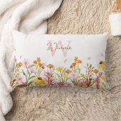 ワイルドフラワーモノグラム腰枕 ランバークッション (ブランケット)