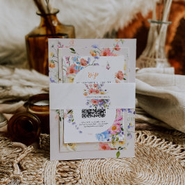 ワイルドフラワーモノグラム |フローラ結婚ー 招待状ベリーバンド