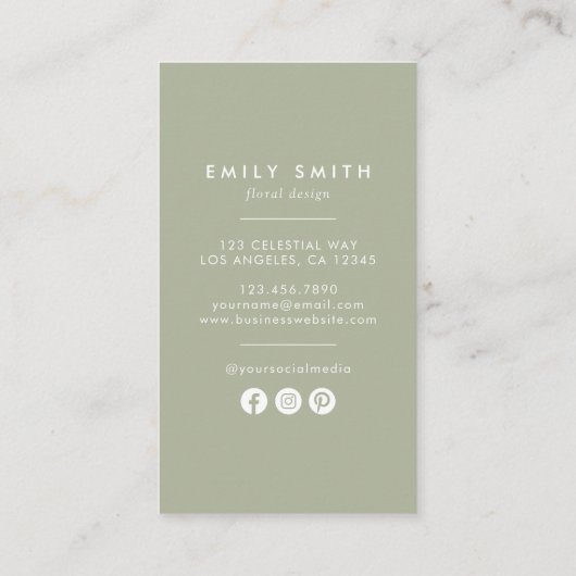 ワイルドフラワーモノグラムE 名刺 (裏面)