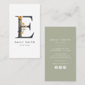 ワイルドフラワーモノグラムE 名刺 (正面/裏面)