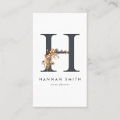 ワイルドフラワーモノグラムH 名刺 (正面)