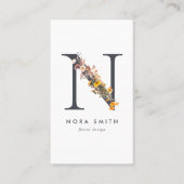 ワイルドフラワーモノグラムN 名刺 (正面)