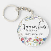 ワイルドフラワーモムズは花のことわざ パーソナライズされた キーホルダー (正面)