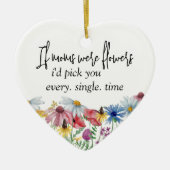 ワイルドフラワーモムズは花のことわざ パーソナライズされた セラミックオーナメント (正面)