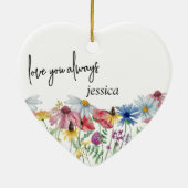 ワイルドフラワーモムズは花のことわざ パーソナライズされた セラミックオーナメント (裏面)