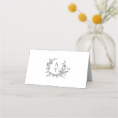 ワイルドフラワーモ結婚ノグラムの食事オプション座席表 プレイスカード (裏面)