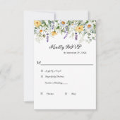 ワイルドフラワーユーカリ緑のエレガントな結婚式 出欠カード (正面)