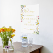 ワイルドフラワーラグジュアリーウェディングサイン 箔ポスター (レイダウン (キッチン))