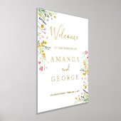 ワイルドフラワーラグジュアリーウェディングサイン 箔ポスター (レイダウン)