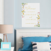 ワイルドフラワーラグジュアリーウェディングサイン 箔ポスター (インサイチュ (寝室))