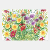 ワイルドフラワーラッピング紙フラットシートセット3 ラッピングペーパーシート (正面3)