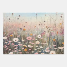 ワイルドフラワーラッピング紙フラットセット3