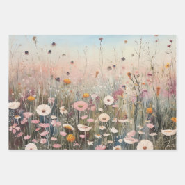 ワイルドフラワーラッピング紙フラットセット3 ラッピングペーパーシート