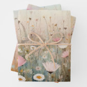 ワイルドフラワーラッピング紙フラットセット3 ラッピングペーパーシート (インサイチュ)