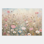 ワイルドフラワーラッピング紙フラットセット3 ラッピングペーパーシート (正面)