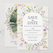 ワイルドフラワーラブが咲き誇る セーブ・ザ・デート 招待状 (正面/裏面)
