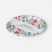 ワイルドフラワーラブが開花ブライダルシャワー ペーパープレート (アングル)