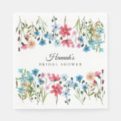 ワイルドフラワーラブは咲き誇る ブライダルシャワー スタンダードランチョンナプキン (正面)