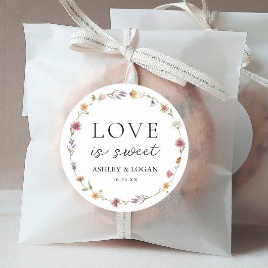 ワイルドフラワーラブは甘い結婚式の引き出物 ラウンドシール